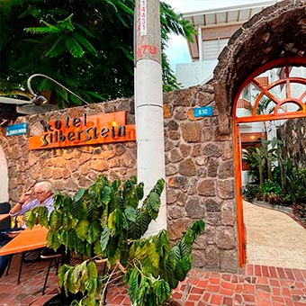 Entrance to Hotel Silberstein Galapagos.